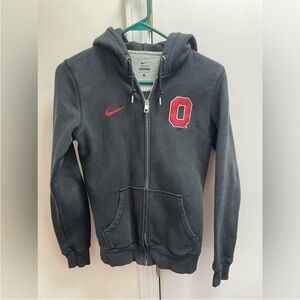Women’s Nike Ohio State OSU Buckeyes Black Full Zip Hoodie Hooded Sweatshirt SM